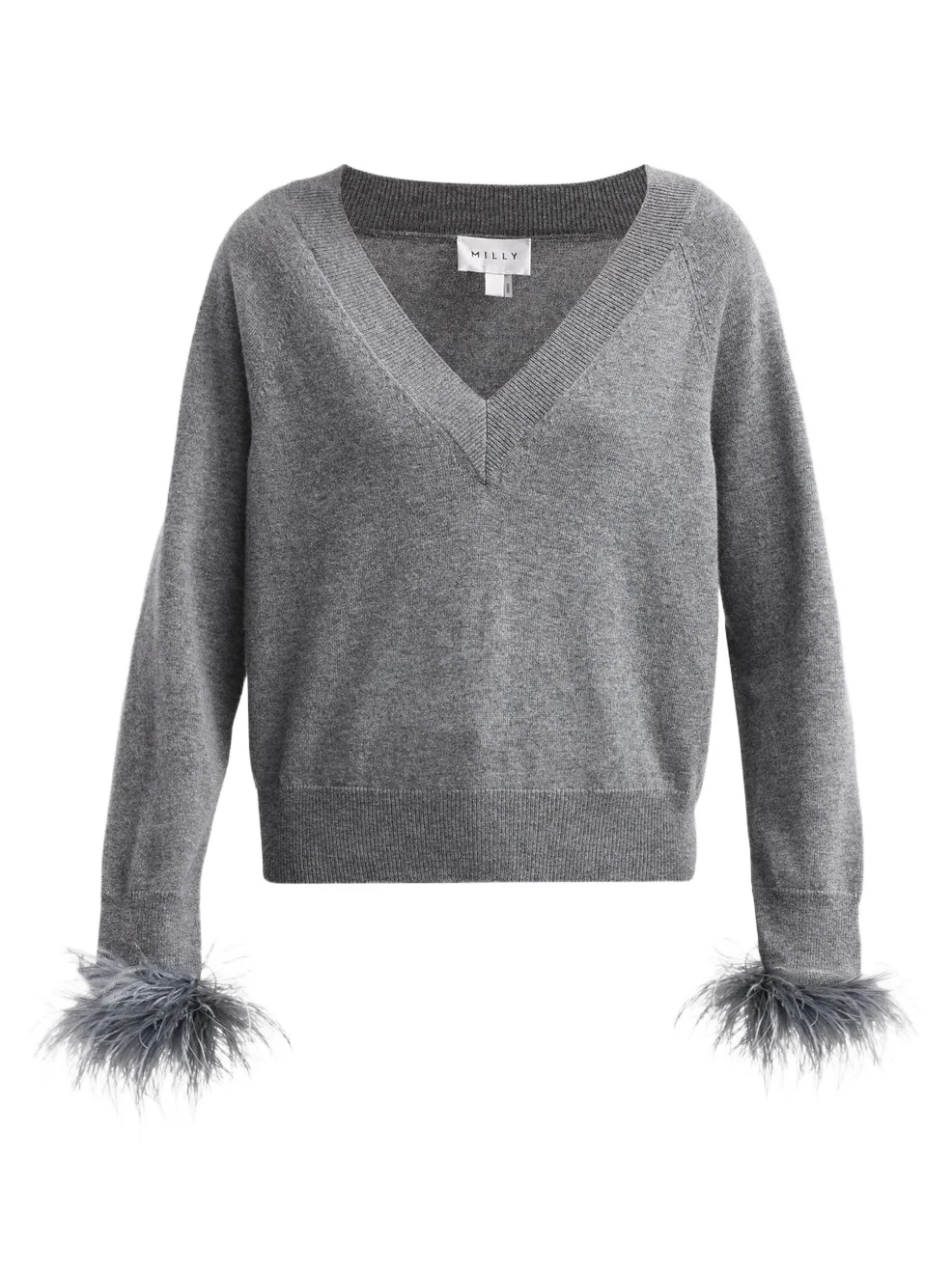 Women's Wool-Cashmere Feather-Cuff Sweater Women's Wool-Cashmere Feather-Cuff Sweater