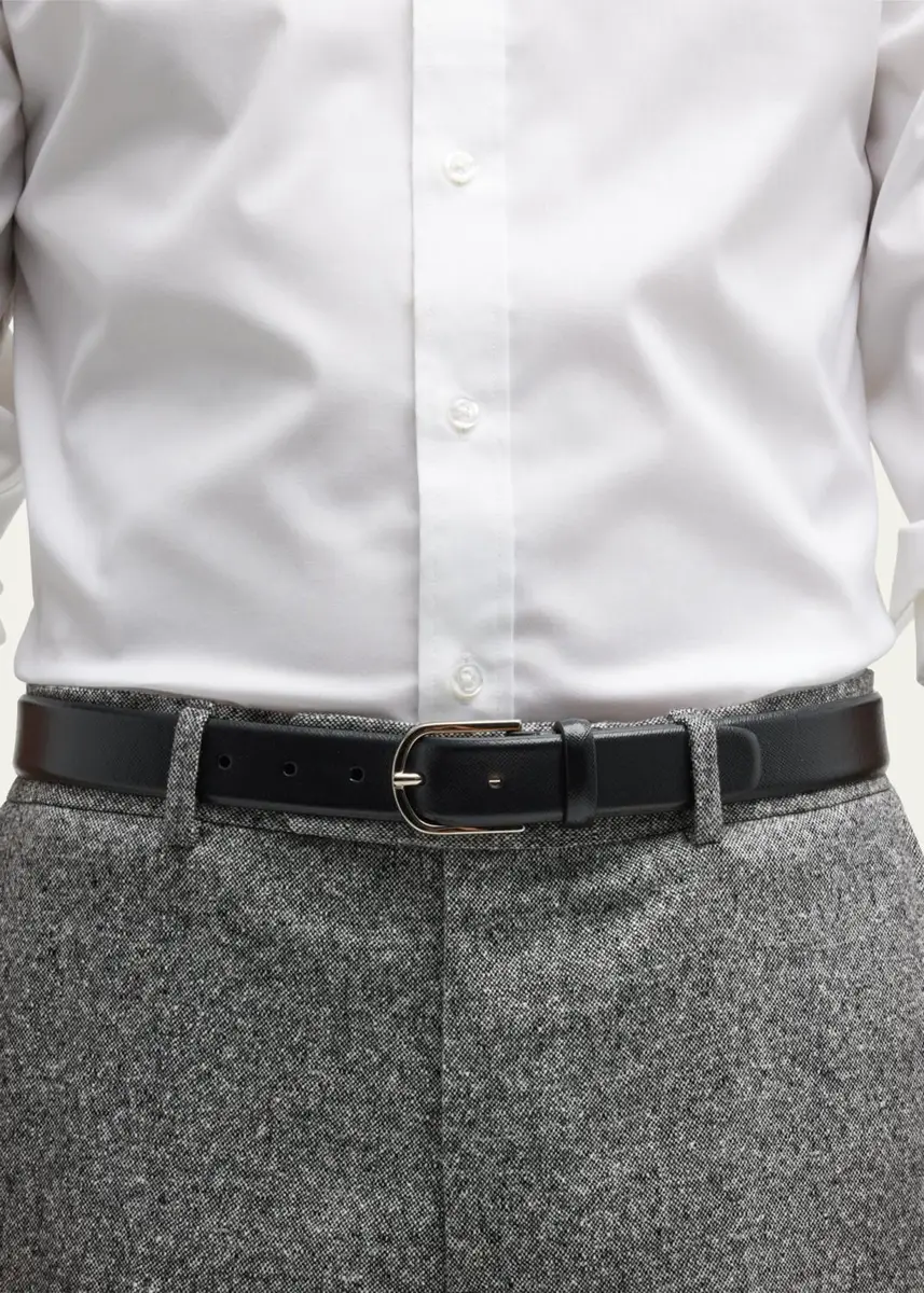 Simonnot Godard Men's Saffiano Leather Belt, 30mm | Thumbnail 2