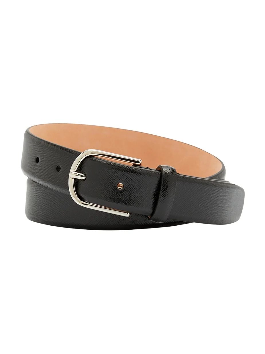 Men's Saffiano Leather Belt, 30mm