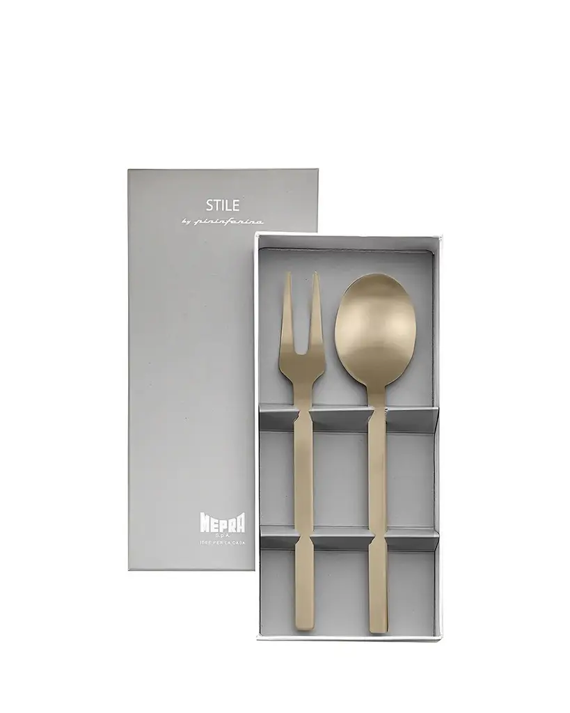 Mepra Stile Ice Oro Nero 2-Piece Serving Gift Box