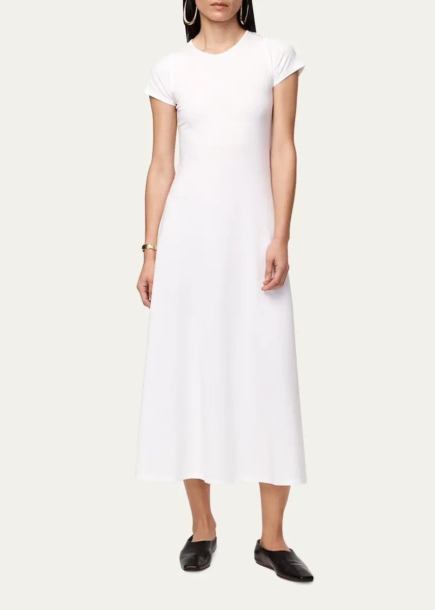 Another Tomorrow Cotton Fitted Tee Dress | Thumbnail 5 Another Tomorrow Cotton Fitted Tee Dress | Thumbnail 5
