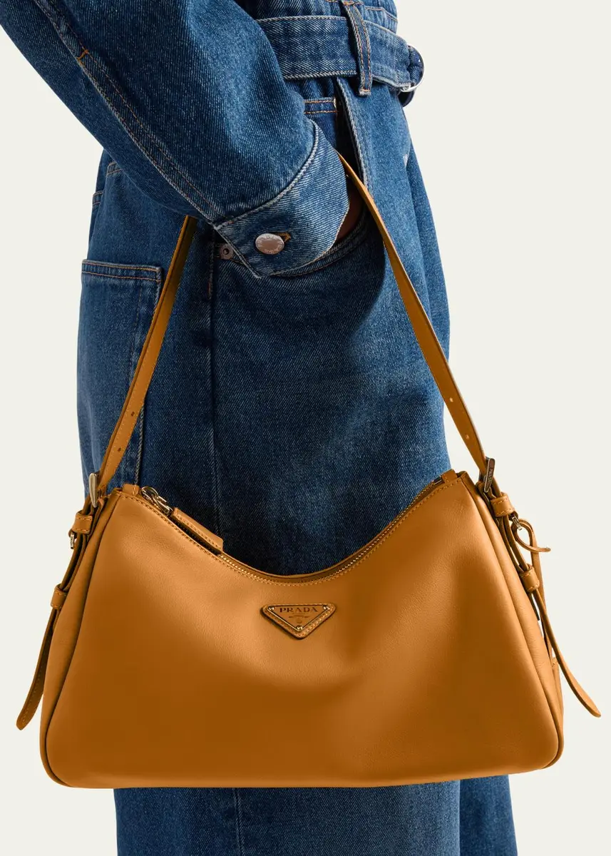 Prada Medium Aimee Zip Leather Shoulder Bag | Thumbnail 11 Prada Medium Aimee Zip Leather Shoulder Bag | Thumbnail 11