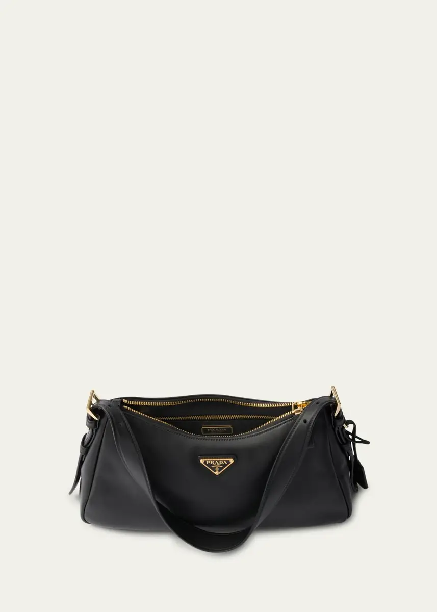Prada Medium Aimee Zip Leather Shoulder Bag | Thumbnail 4 Prada Medium Aimee Zip Leather Shoulder Bag | Thumbnail 4
