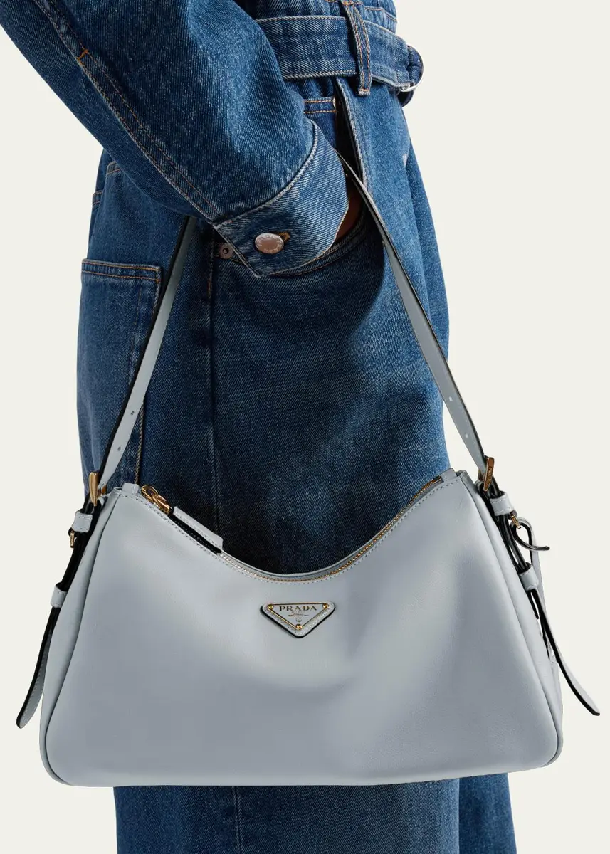 Prada Medium Aimee Zip Leather Shoulder Bag | Thumbnail 8 Prada Medium Aimee Zip Leather Shoulder Bag | Thumbnail 8