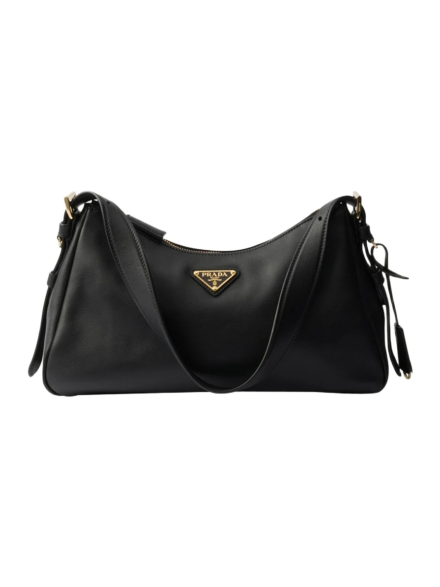 Prada Medium Aimee Zip Leather Shoulder Bag
