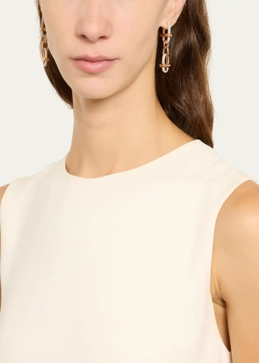 Pomellato Iconica 18K Rose Gold Diamond Link Earrings | Thumbnail 2