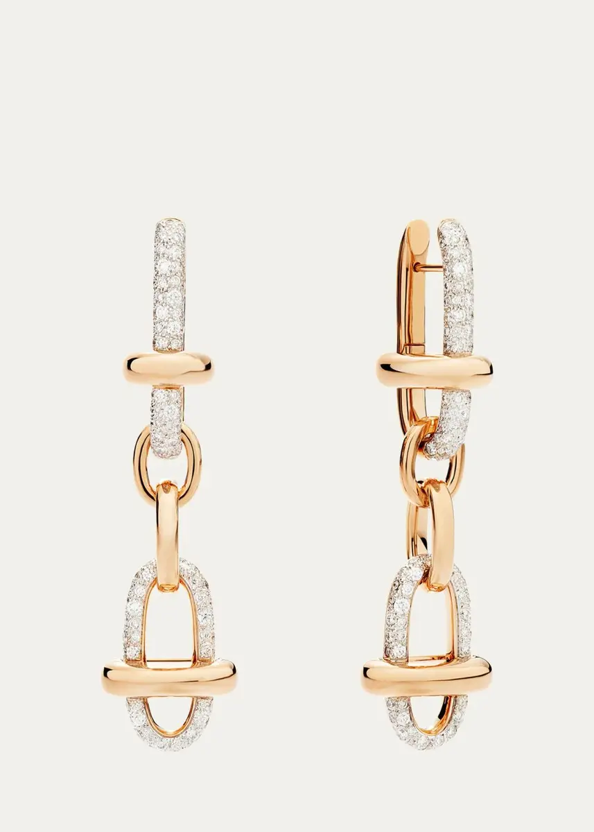 Pomellato Iconica 18K Rose Gold Diamond Link Earrings | Thumbnail 3