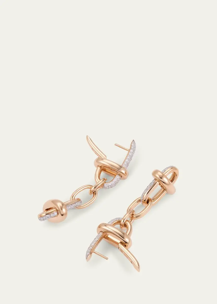 Pomellato Iconica 18K Rose Gold Diamond Link Earrings | Thumbnail 4
