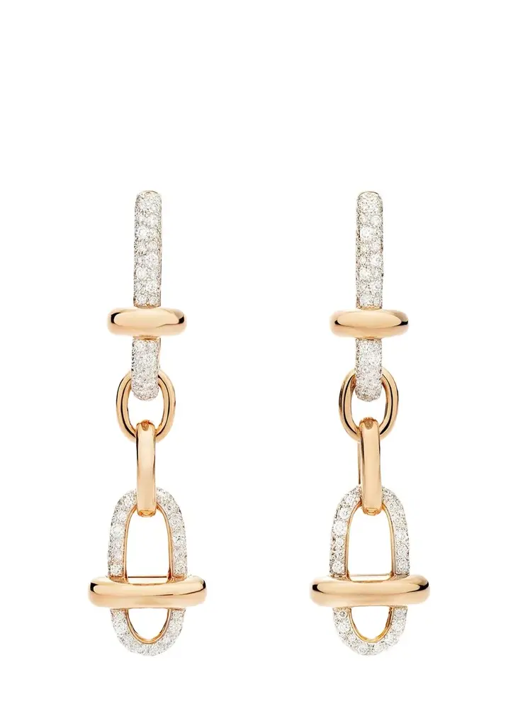 Iconica 18K Rose Gold Diamond Link Earrings Iconica 18K Rose Gold Diamond Link Earrings