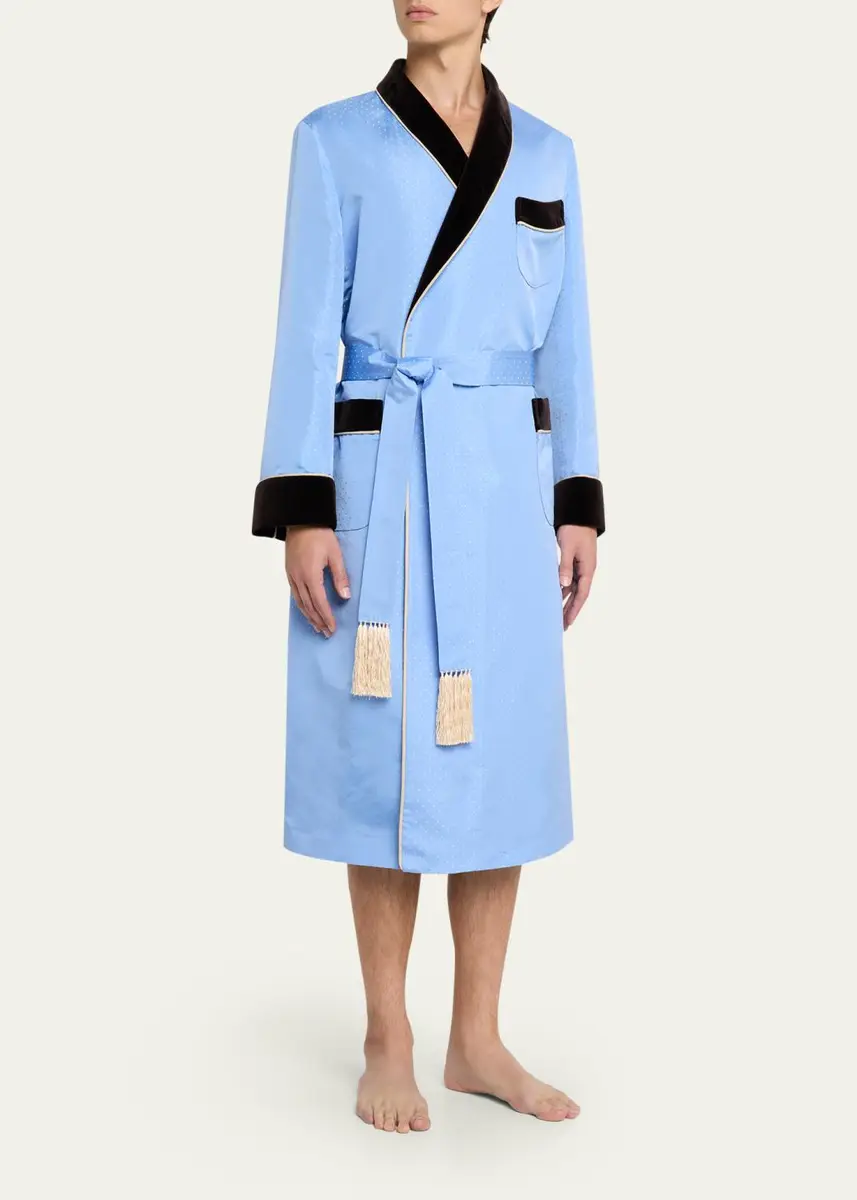 Tom Ford Men's Silk Jacquard Shawl Robe | Thumbnail 2 Tom Ford Men's Silk Jacquard Shawl Robe | Thumbnail 2