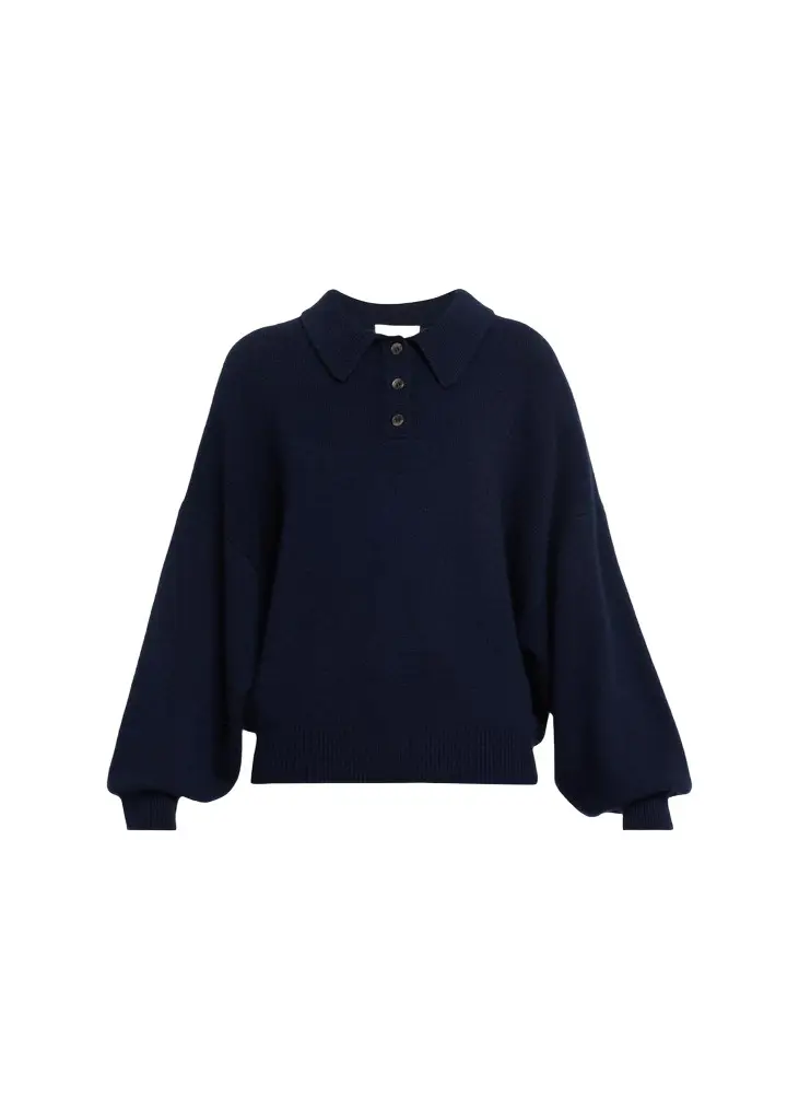 Etta Cashmere Polo Sweater Etta Cashmere Polo Sweater