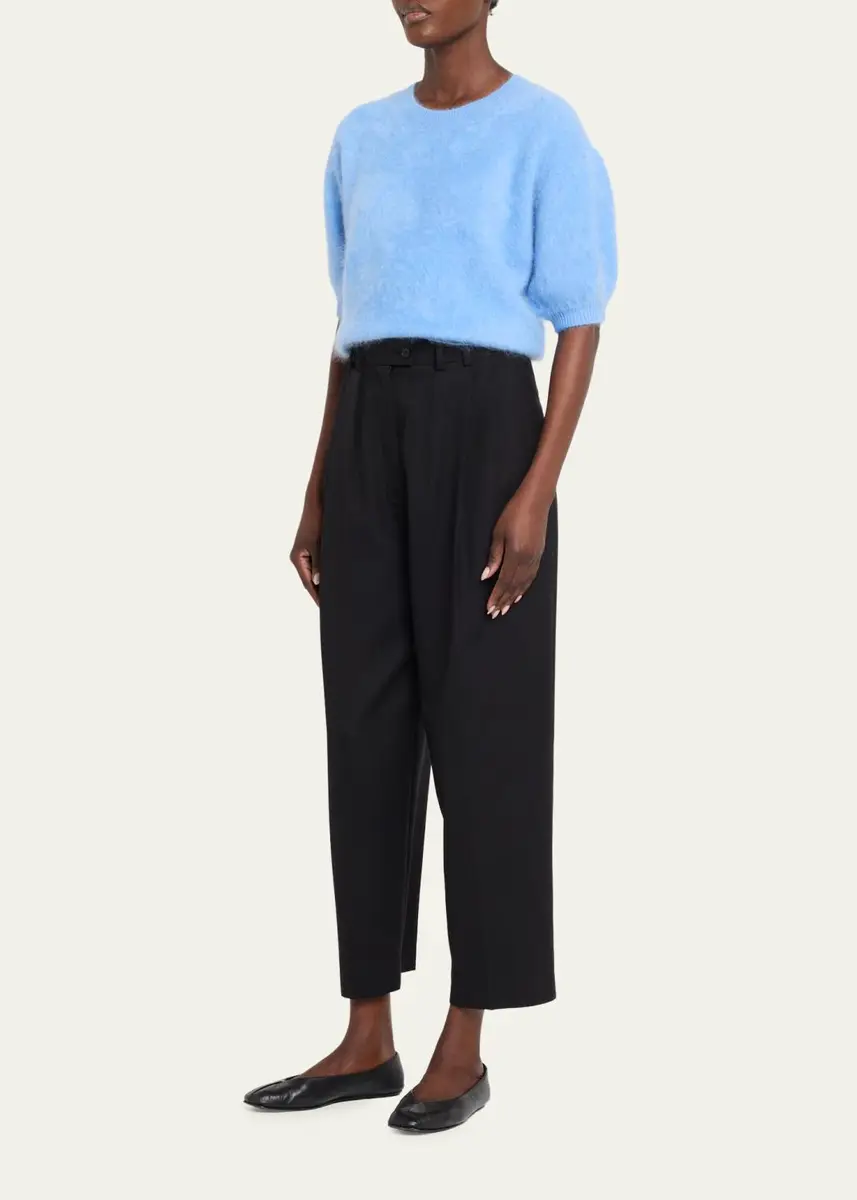 Lisa Yang Juniper Brushed Cashmere Short-Sleeve Sweater | Thumbnail 2
