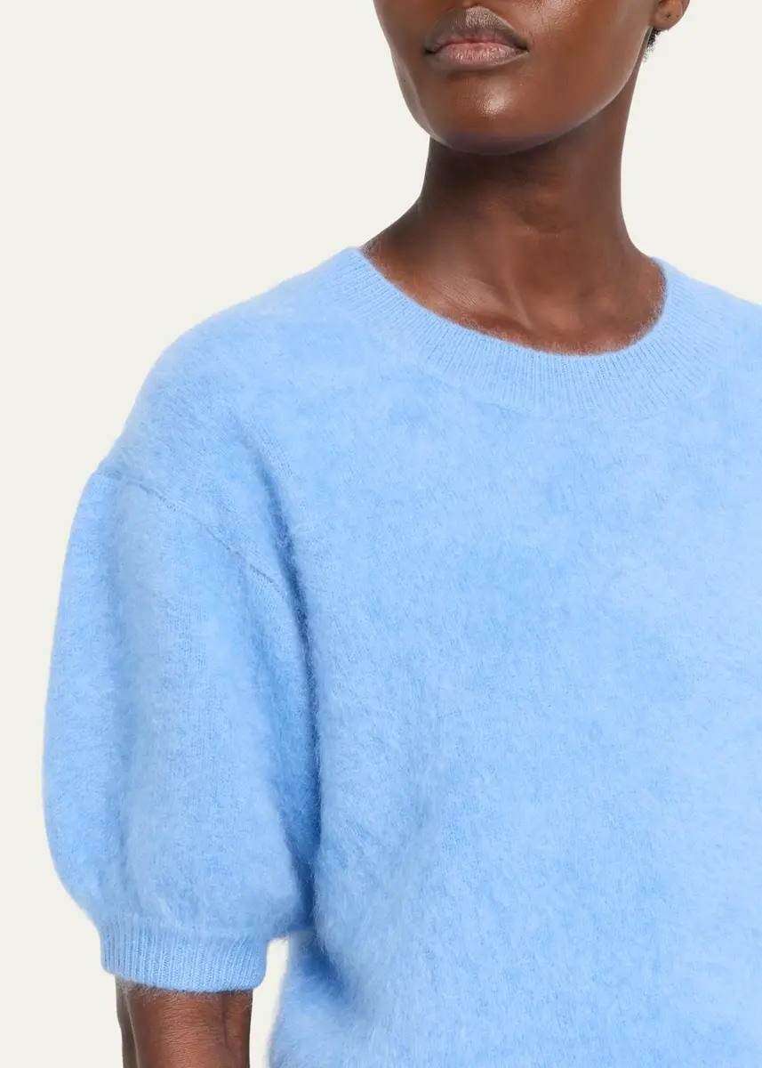 Lisa Yang Juniper Brushed Cashmere Short-Sleeve Sweater | Thumbnail 5