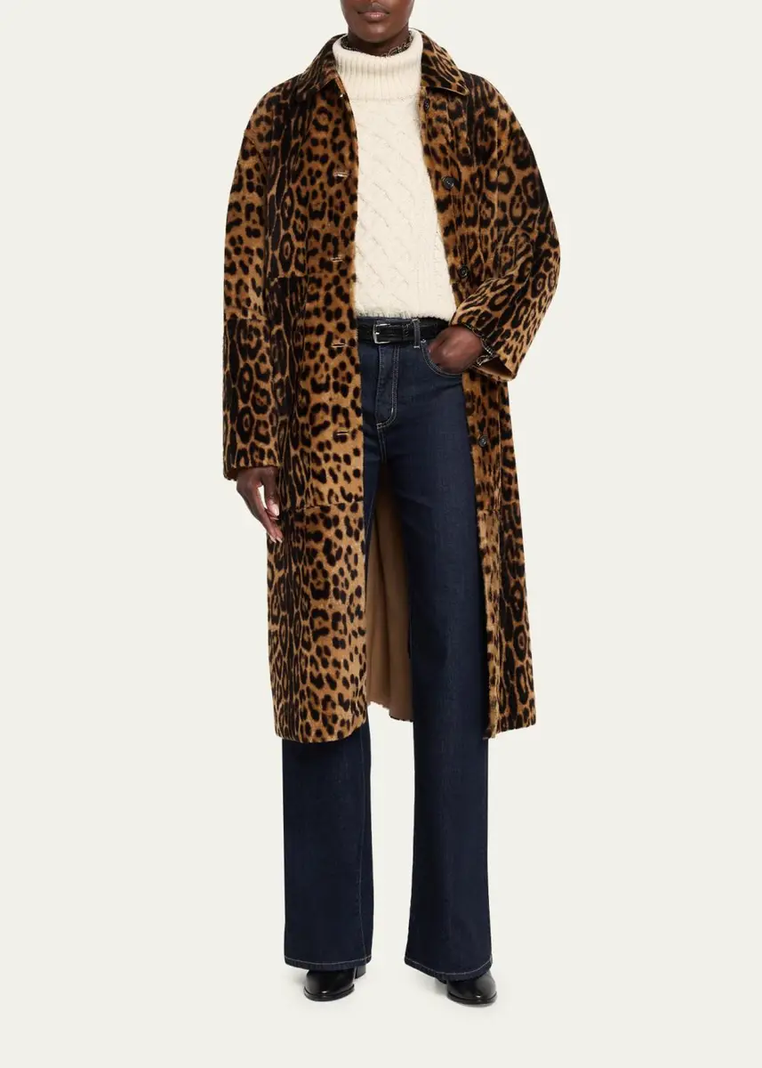 Nili Lotan Davelle Leopard-Print Lamb Shearling Coat | Thumbnail 2 Nili Lotan Davelle Leopard-Print Lamb Shearling Coat | Thumbnail 2