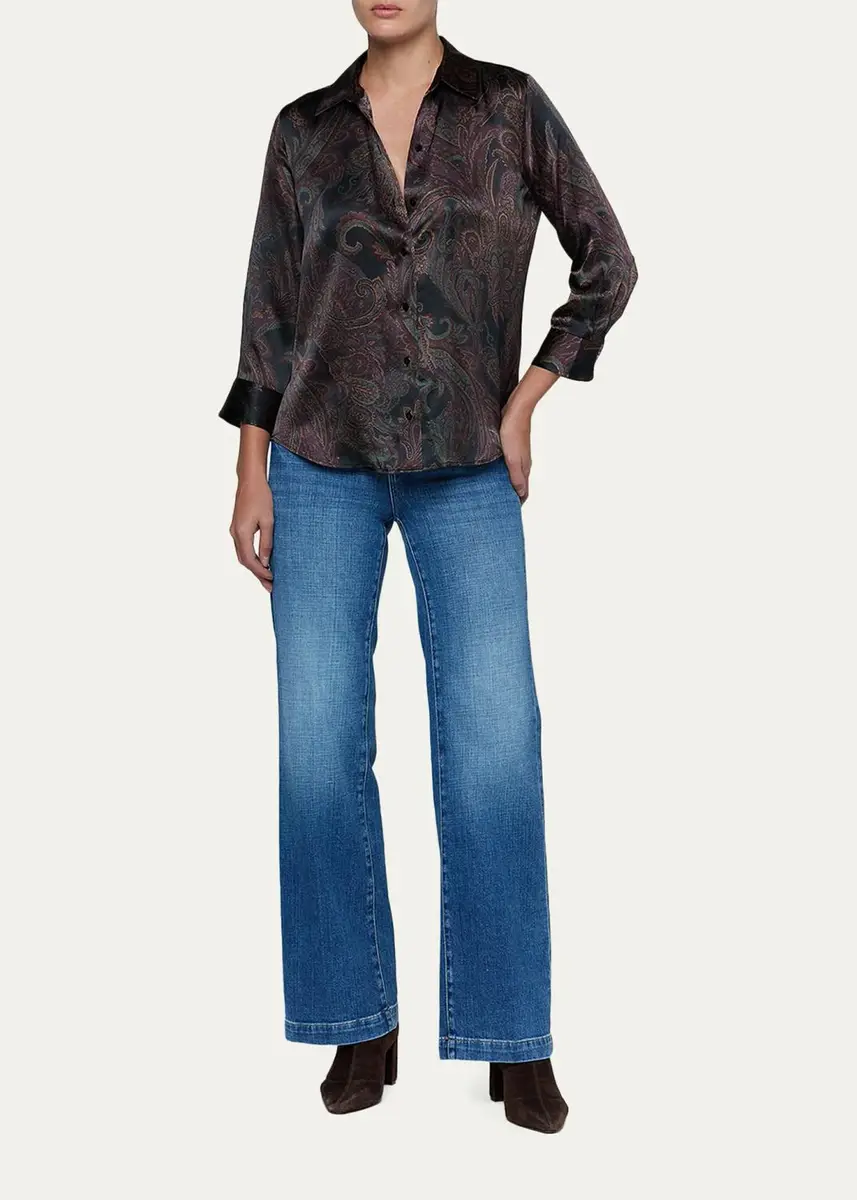 L'Agence Dani Paisley Silk 3/4 Sleeve Blouse | Thumbnail 2 L'Agence Dani Paisley Silk 3/4 Sleeve Blouse | Thumbnail 2