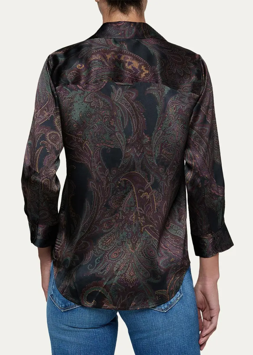L'Agence Dani Paisley Silk 3/4 Sleeve Blouse | Thumbnail 3 L'Agence Dani Paisley Silk 3/4 Sleeve Blouse | Thumbnail 3