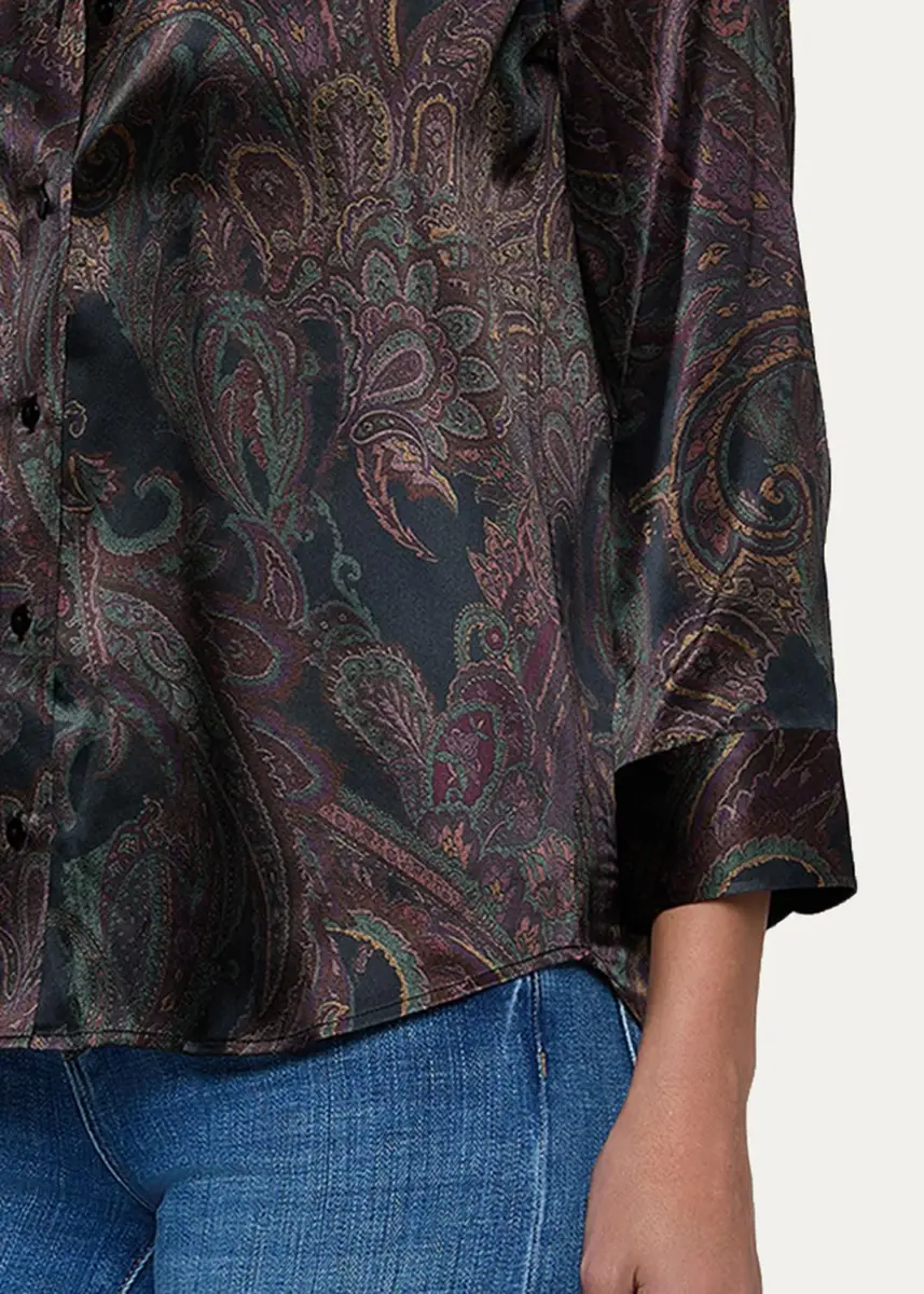 L'Agence Dani Paisley Silk 3/4 Sleeve Blouse | Thumbnail 5 L'Agence Dani Paisley Silk 3/4 Sleeve Blouse | Thumbnail 5