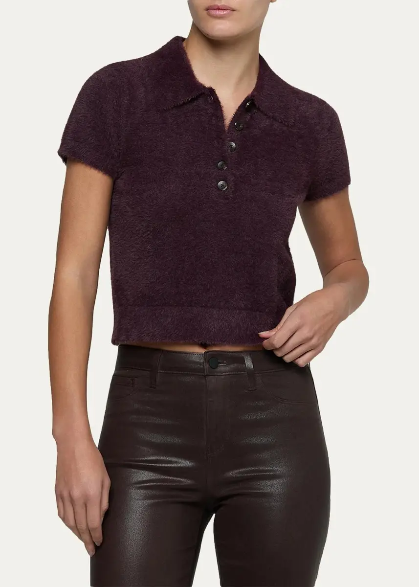 L'Agence Cirrus Crop Polo Shirt | Thumbnail 4 L'Agence Cirrus Crop Polo Shirt | Thumbnail 4