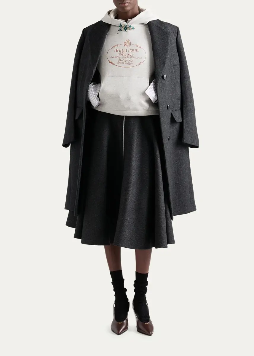 Prada Notch Lapel Wool Coat | Thumbnail 2 Prada Notch Lapel Wool Coat | Thumbnail 2