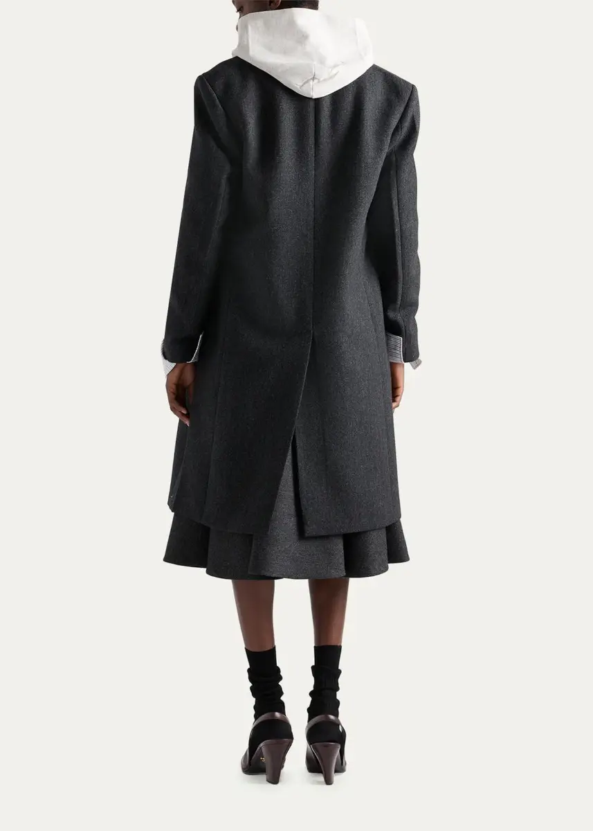 Prada Notch Lapel Wool Coat | Thumbnail 3 Prada Notch Lapel Wool Coat | Thumbnail 3