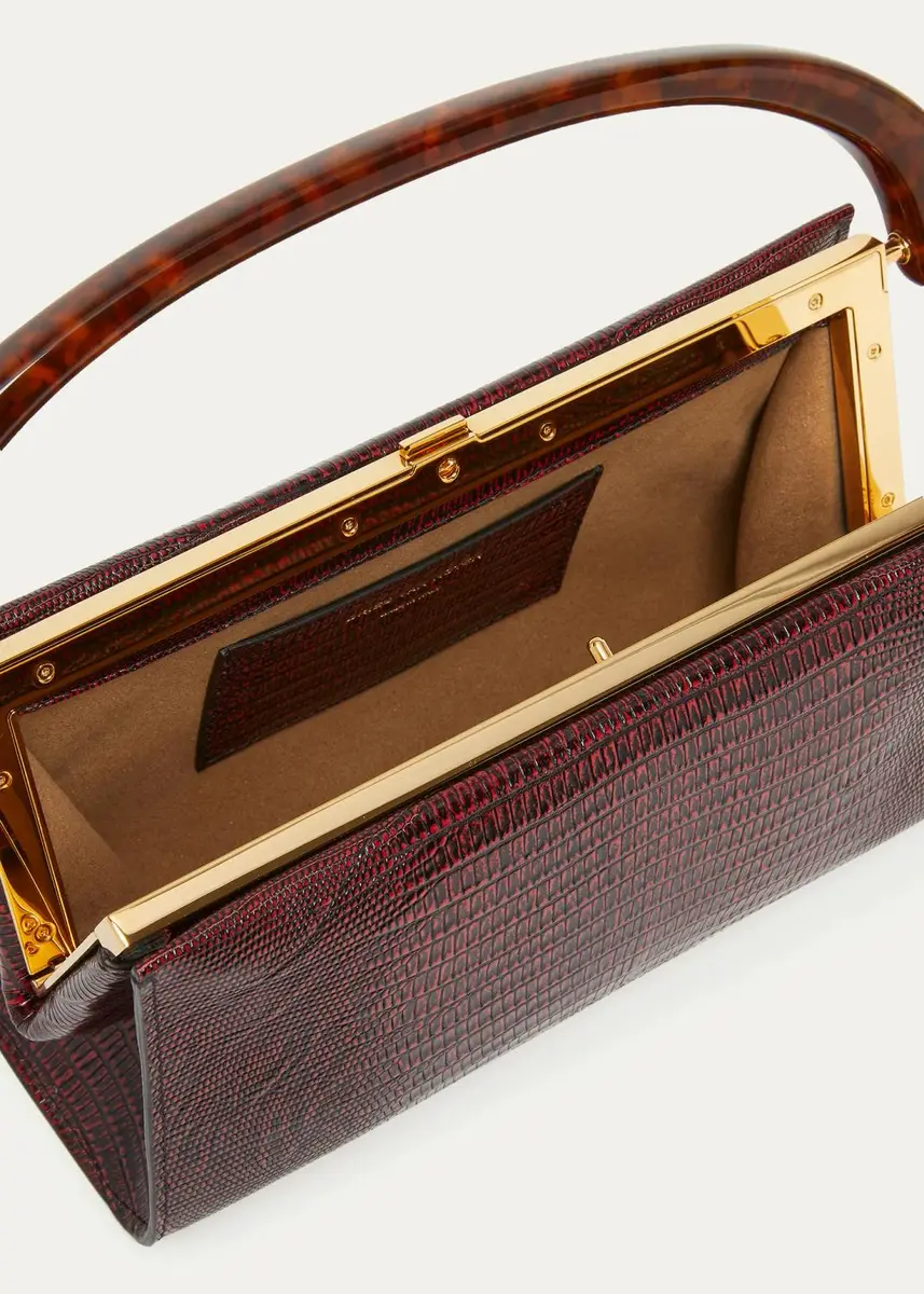 Dries Van Noten Lizard-Embossed Leather Top-Handle Bag | Thumbnail 3 Dries Van Noten Lizard-Embossed Leather Top-Handle Bag | Thumbnail 3