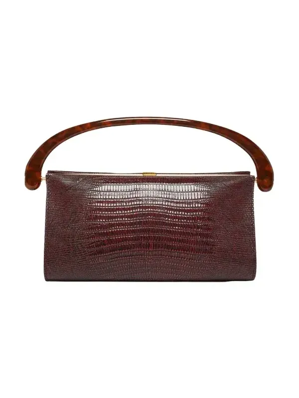 Dries Van Noten Lizard-Embossed Leather Top-Handle Bag