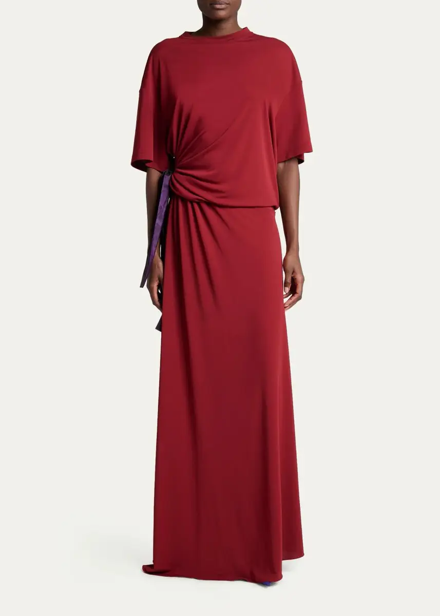Balenciaga Gathered Blouson Maxi T-Shirt Dress | Thumbnail 2