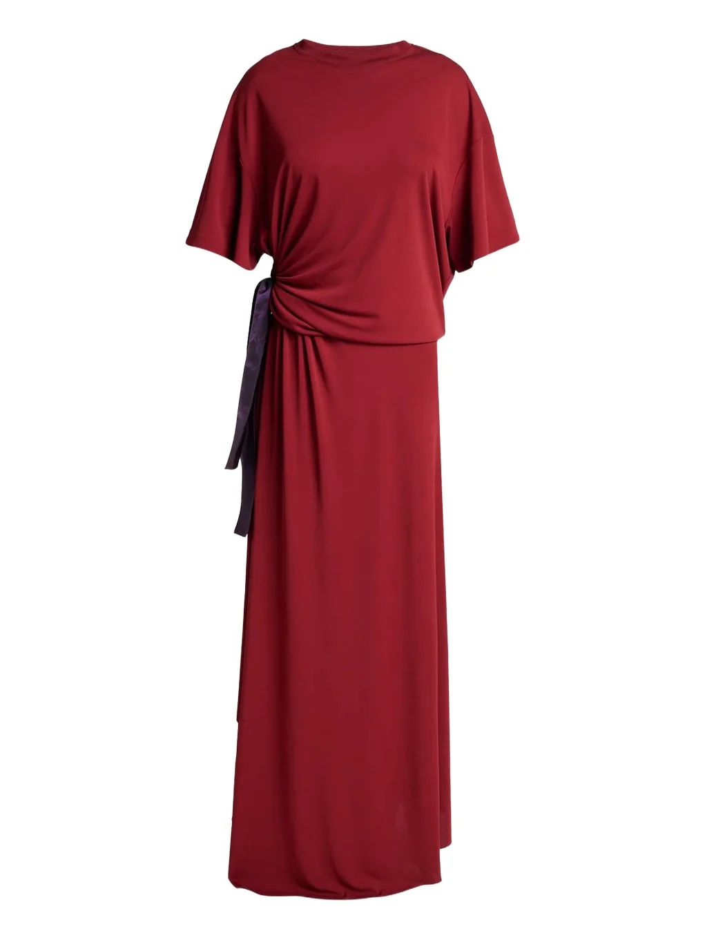 Gathered Blouson Maxi T-Shirt Dress