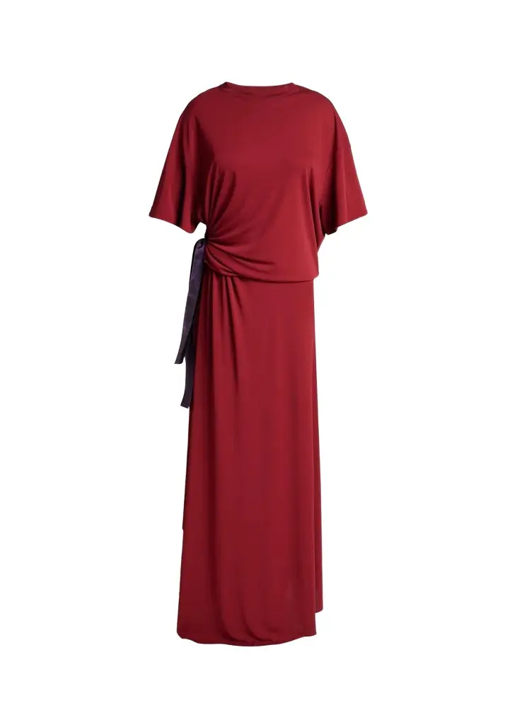Gathered Blouson Maxi T-Shirt Dress Gathered Blouson Maxi T-Shirt Dress