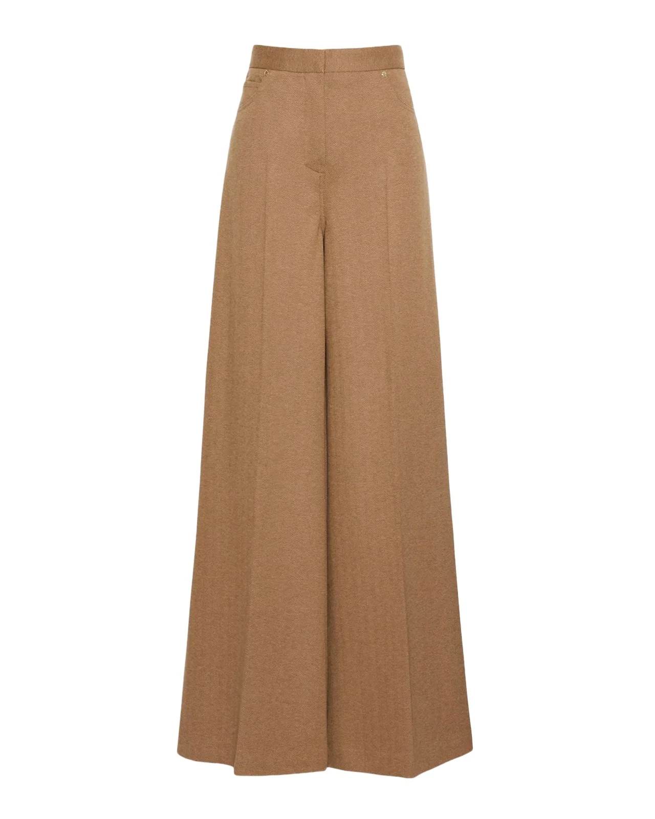 Max Mara Wool Herringbone Wide-Leg Trousers