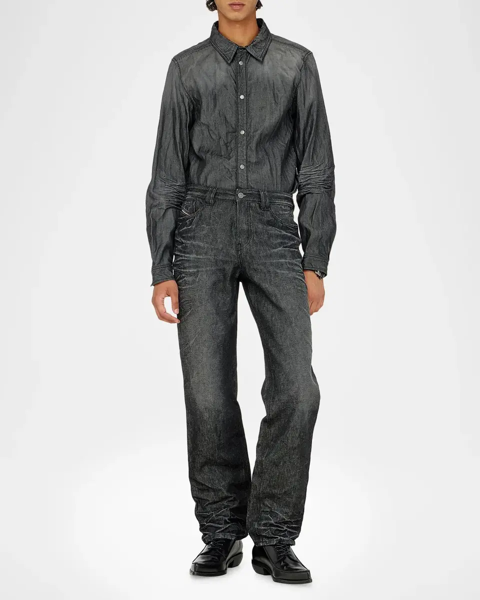 Diesel Men's Synar Washed Denim Button-Front Shirt | Thumbnail 2 Diesel Men's Synar Washed Denim Button-Front Shirt | Thumbnail 2