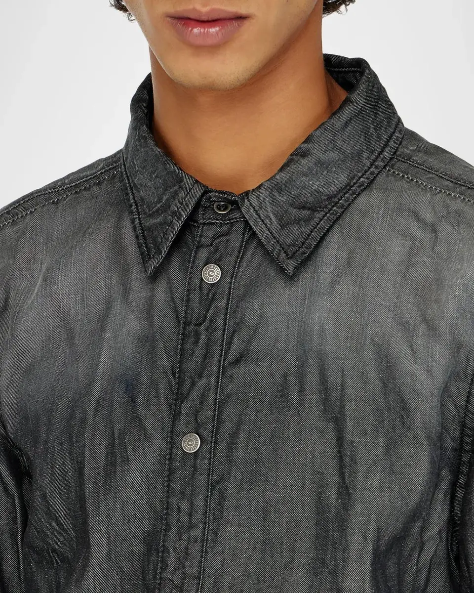 Diesel Men's Synar Washed Denim Button-Front Shirt | Thumbnail 5 Diesel Men's Synar Washed Denim Button-Front Shirt | Thumbnail 5
