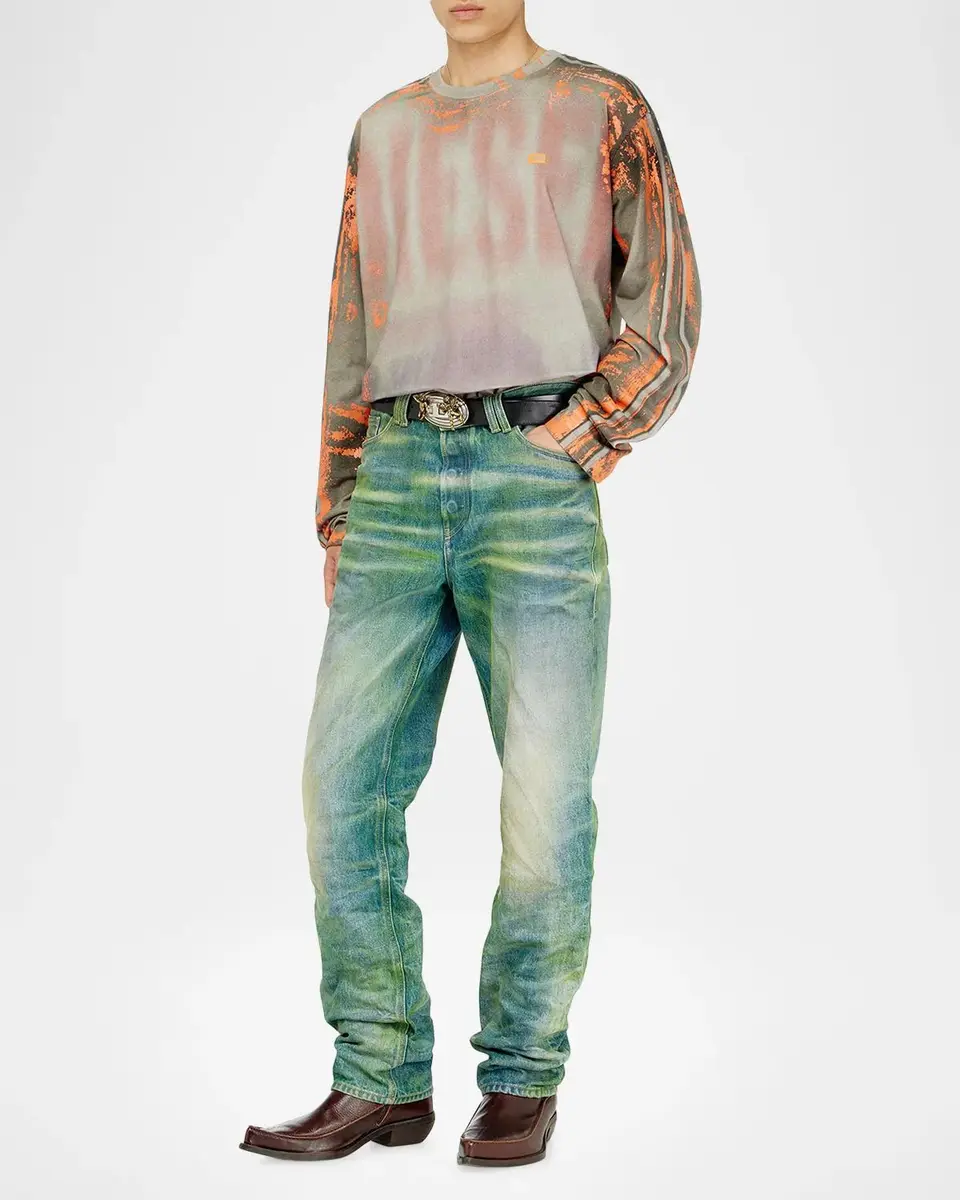 Diesel Men's Filmy Long-Sleeve Cotton Jersey T-Shirt | Thumbnail 2