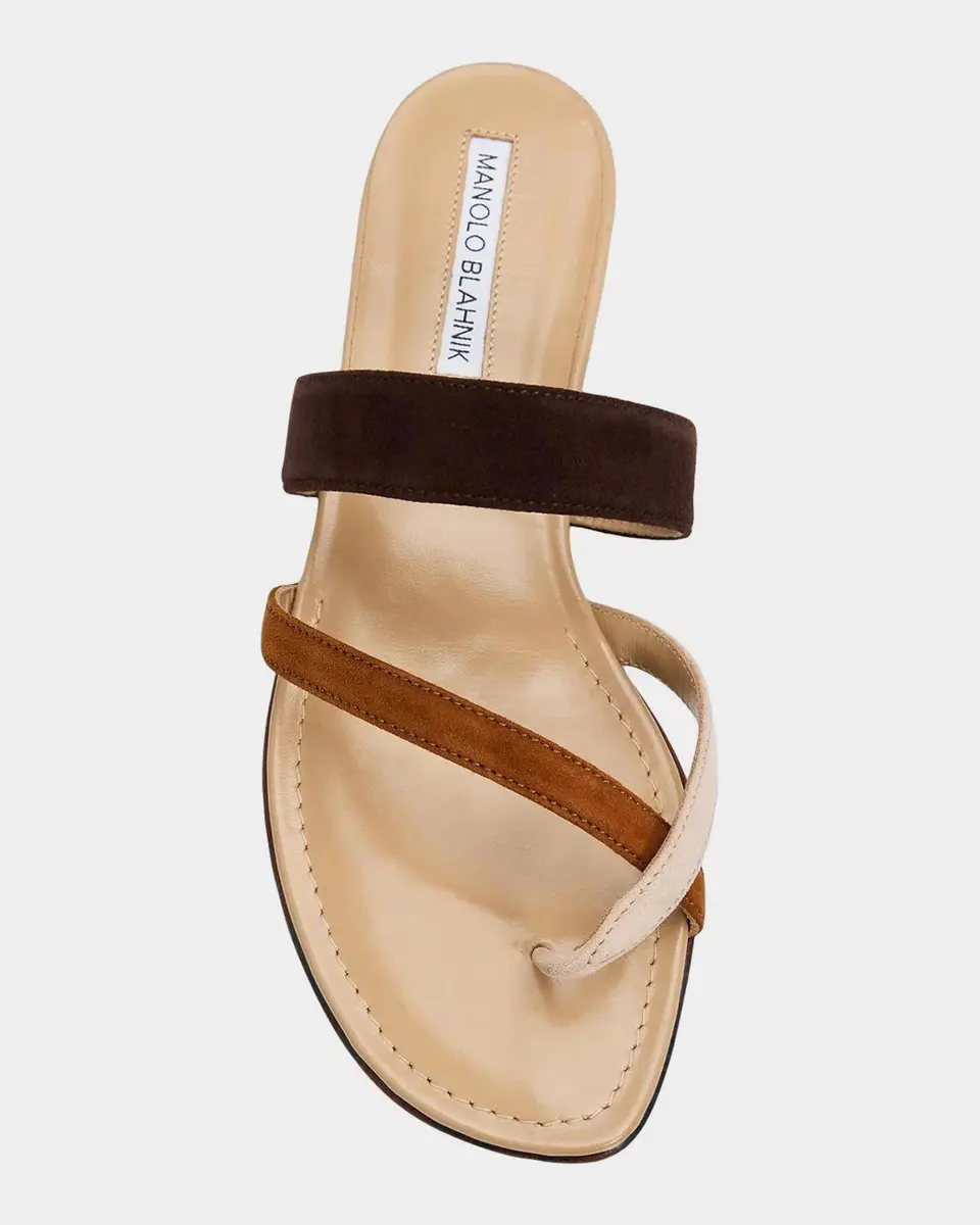 Manolo Blahnik Susa Suede Crisscross Flat Sandals | Thumbnail 4 Manolo Blahnik Susa Suede Crisscross Flat Sandals | Thumbnail 4