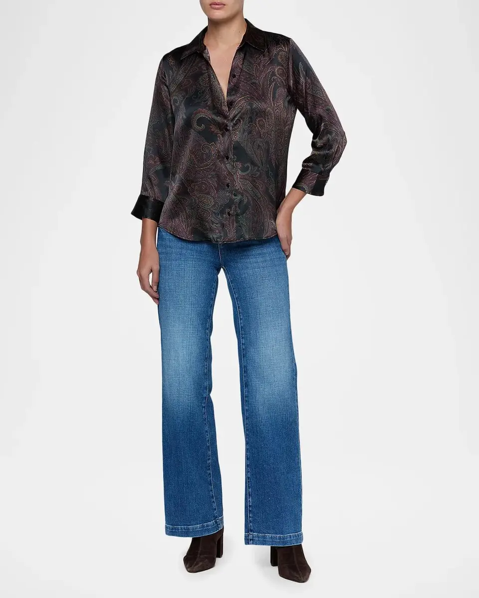 L'Agence Dani Paisley Silk 3/4 Sleeve Blouse | Thumbnail 2 L'Agence Dani Paisley Silk 3/4 Sleeve Blouse | Thumbnail 2