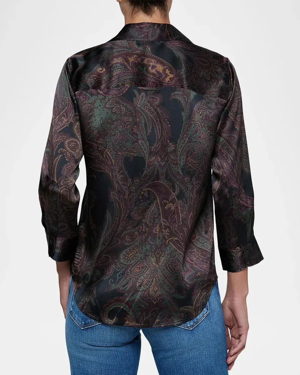 L'Agence Dani Paisley Silk 3/4 Sleeve Blouse | Thumbnail 3 L'Agence Dani Paisley Silk 3/4 Sleeve Blouse | Thumbnail 3
