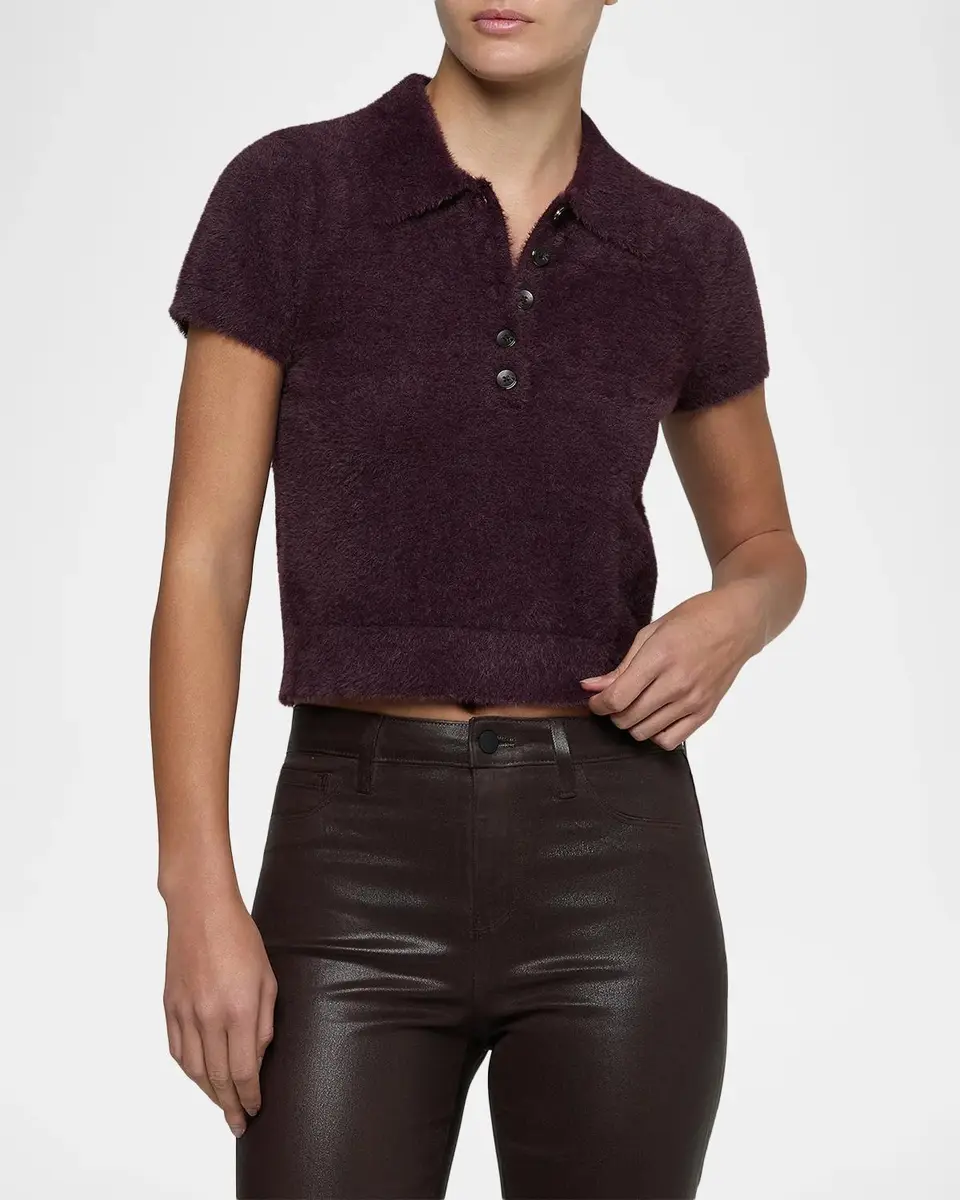 L'Agence Cirrus Crop Polo Shirt | Thumbnail 4 L'Agence Cirrus Crop Polo Shirt | Thumbnail 4