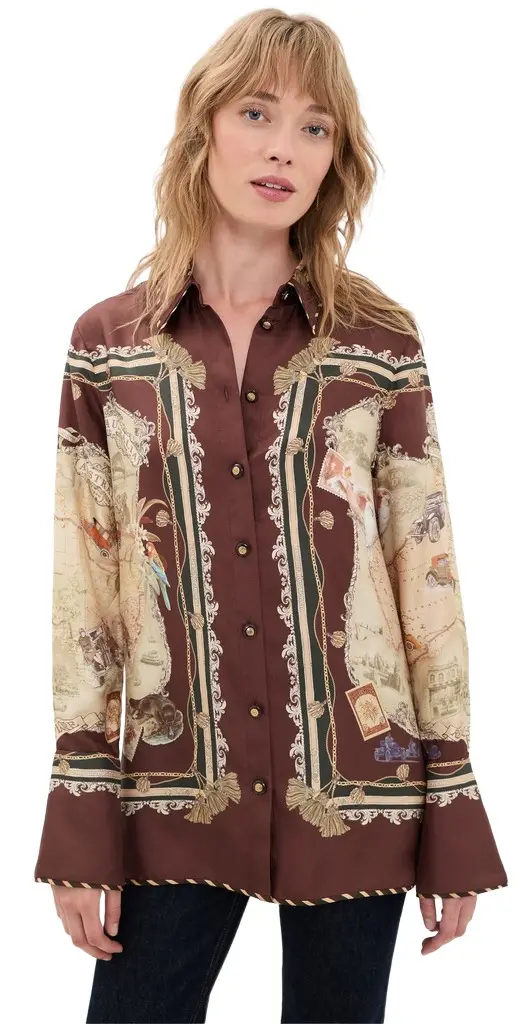 Zimmermann Valiant Silk Twill Shirt