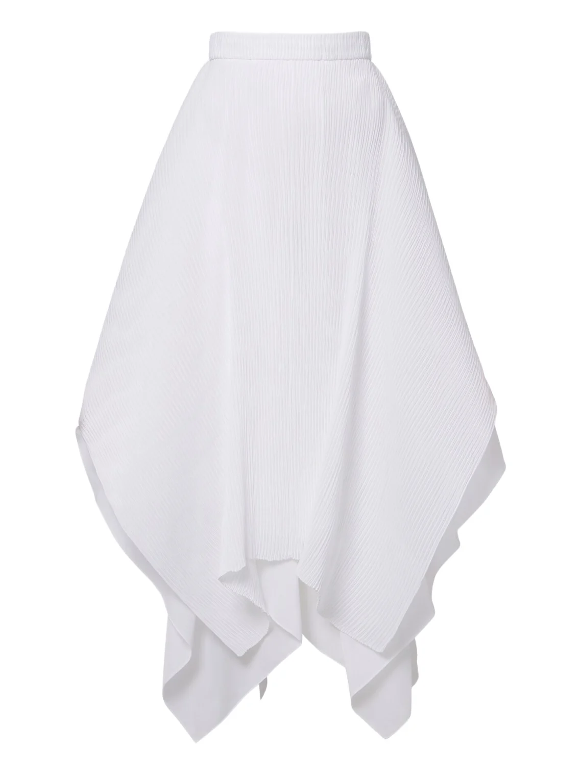 Pleated asymmetric midi skirt