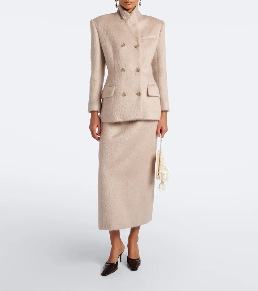 Magda Butrym Mohair and wool-blend midi skirt | Thumbnail 2 Magda Butrym Mohair and wool-blend midi skirt | Thumbnail 2