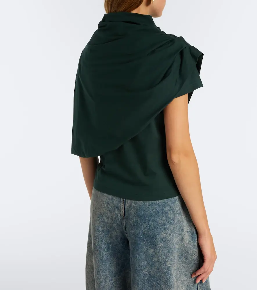 Magda Butrym Draped cotton-blend jersey top and scarf set | Thumbnail 2 Magda Butrym Draped cotton-blend jersey top and scarf set | Thumbnail 2