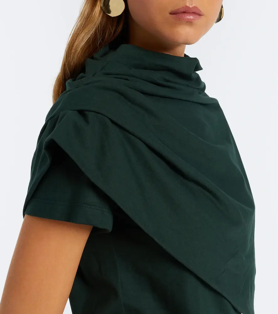Magda Butrym Draped cotton-blend jersey top and scarf set | Thumbnail 3 Magda Butrym Draped cotton-blend jersey top and scarf set | Thumbnail 3