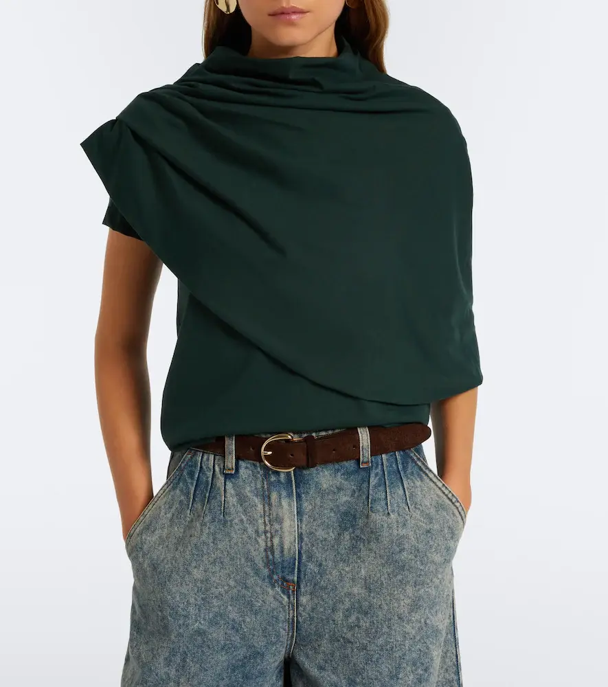 Magda Butrym Draped cotton-blend jersey top and scarf set | Thumbnail 5 Magda Butrym Draped cotton-blend jersey top and scarf set | Thumbnail 5