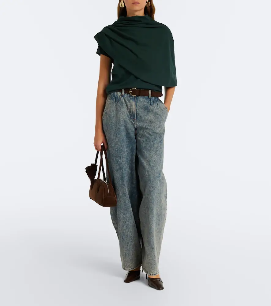 Magda Butrym Draped cotton-blend jersey top and scarf set | Thumbnail 6 Magda Butrym Draped cotton-blend jersey top and scarf set | Thumbnail 6