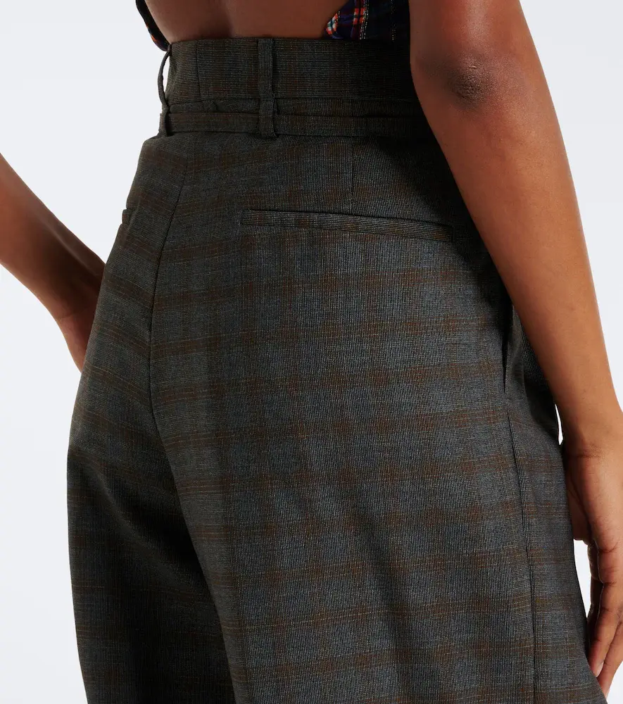 Dries Van Noten Checked pleated wool wide-leg pants | Thumbnail 6 Dries Van Noten Checked pleated wool wide-leg pants | Thumbnail 6
