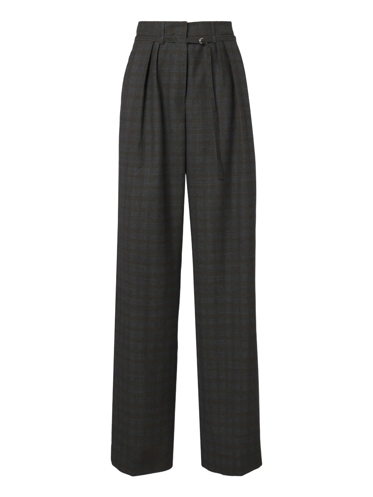 Checked pleated wool wide-leg pants Checked pleated wool wide-leg pants