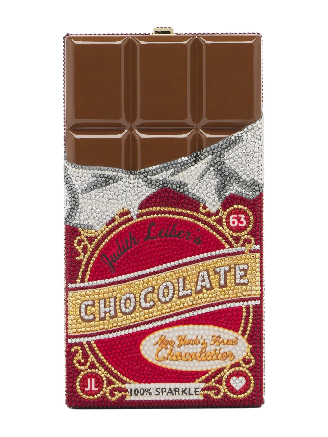 Judith Leiber Couture Candy Bar Milk Chocolate embellished clutch
