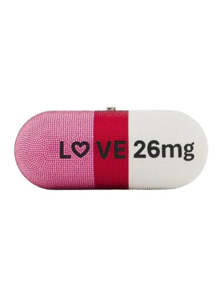 Love Pill Capsule embellished clutch
