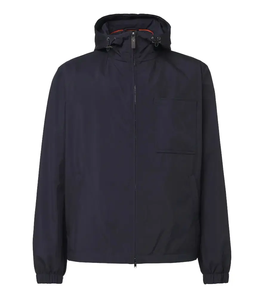 Tod's Leather-trimmed raincoat