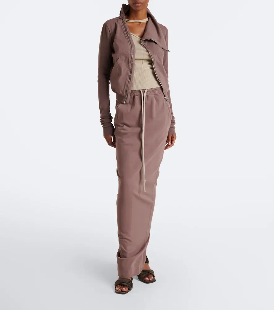 Rick Owens DRKSHDW Pull On Pillar cotton maxi skirt | Thumbnail 4 Rick Owens DRKSHDW Pull On Pillar cotton maxi skirt | Thumbnail 4